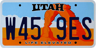 UT license plate W459ES