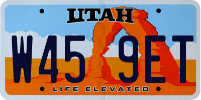 UT license plate W459ET