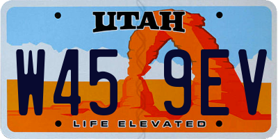 UT license plate W459EV