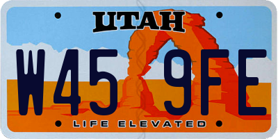 UT license plate W459FE
