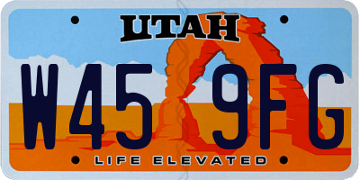 UT license plate W459FG