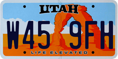 UT license plate W459FH