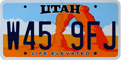 UT license plate W459FJ