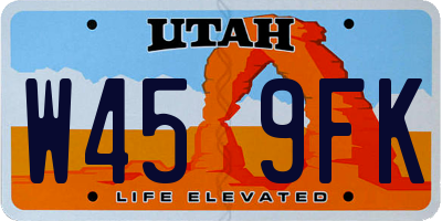 UT license plate W459FK