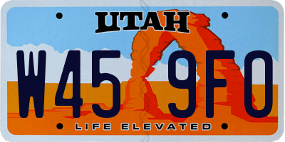UT license plate W459FO