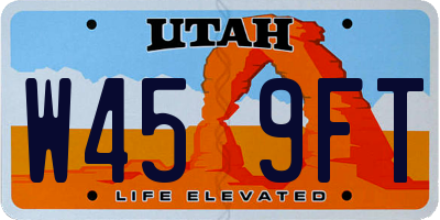UT license plate W459FT