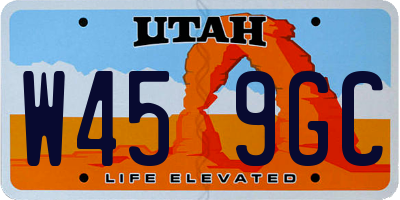 UT license plate W459GC
