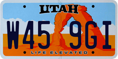 UT license plate W459GI