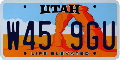 UT license plate W459GU