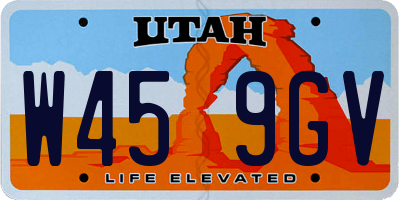 UT license plate W459GV