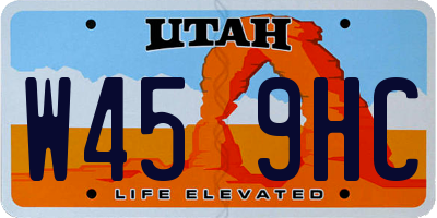UT license plate W459HC