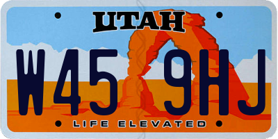 UT license plate W459HJ