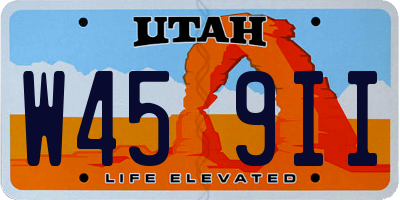 UT license plate W459II