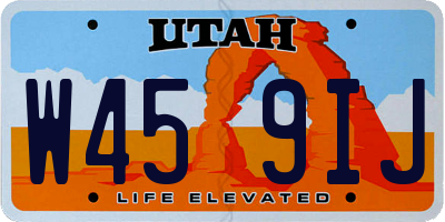 UT license plate W459IJ