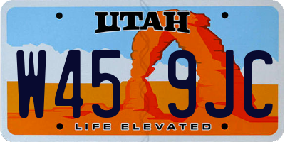 UT license plate W459JC