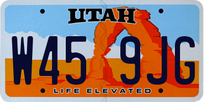 UT license plate W459JG