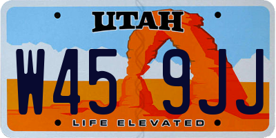 UT license plate W459JJ