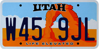 UT license plate W459JL