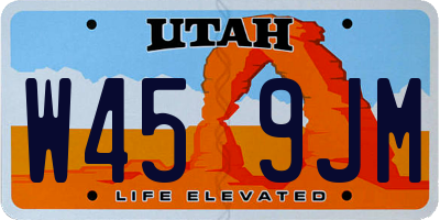 UT license plate W459JM