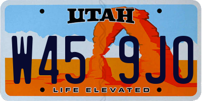 UT license plate W459JO