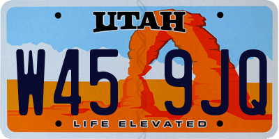 UT license plate W459JQ