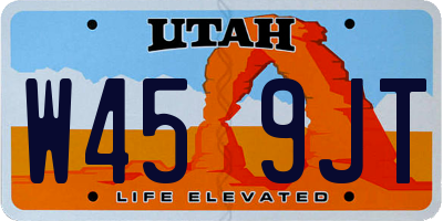 UT license plate W459JT