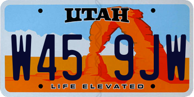 UT license plate W459JW