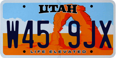 UT license plate W459JX
