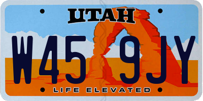 UT license plate W459JY