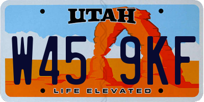 UT license plate W459KF