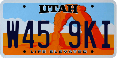 UT license plate W459KI