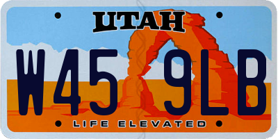 UT license plate W459LB