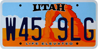 UT license plate W459LG