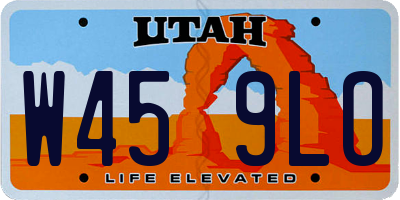 UT license plate W459LO