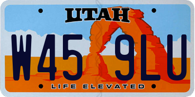 UT license plate W459LU