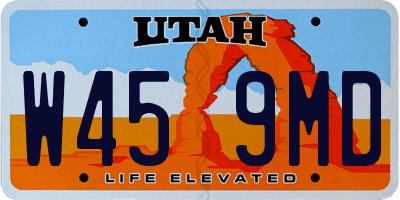 UT license plate W459MD