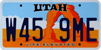 UT license plate W459ME