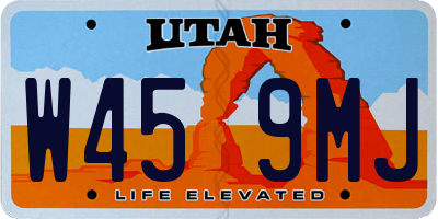 UT license plate W459MJ