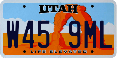 UT license plate W459ML