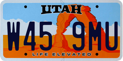 UT license plate W459MU