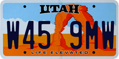 UT license plate W459MW