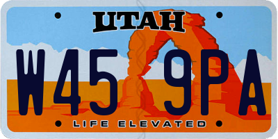 UT license plate W459PA