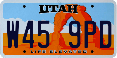 UT license plate W459PD