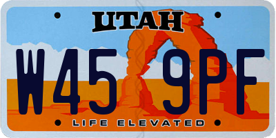 UT license plate W459PF