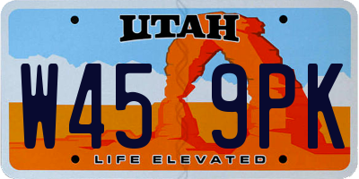 UT license plate W459PK
