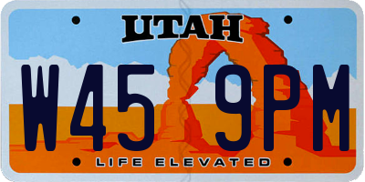 UT license plate W459PM