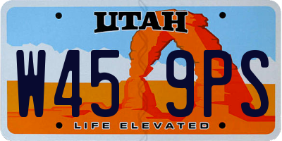 UT license plate W459PS