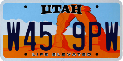 UT license plate W459PW