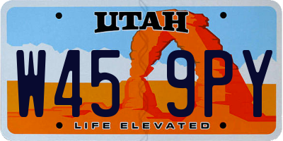 UT license plate W459PY