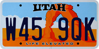 UT license plate W459QK